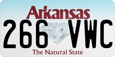 AR license plate 266VWC