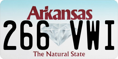 AR license plate 266VWI
