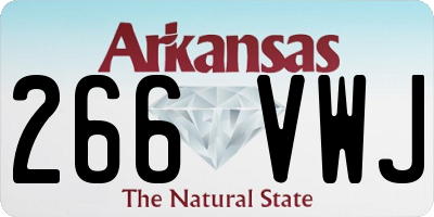AR license plate 266VWJ