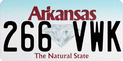 AR license plate 266VWK