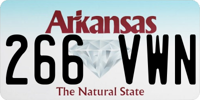 AR license plate 266VWN