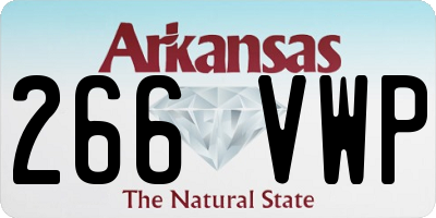 AR license plate 266VWP