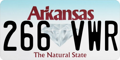 AR license plate 266VWR