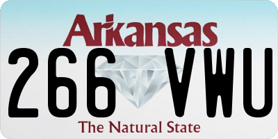 AR license plate 266VWU