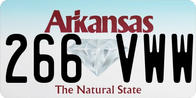 AR license plate 266VWW