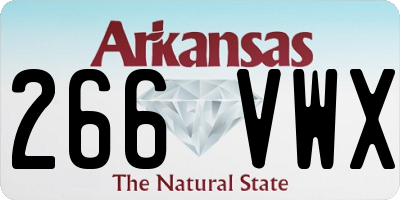 AR license plate 266VWX