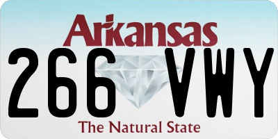 AR license plate 266VWY