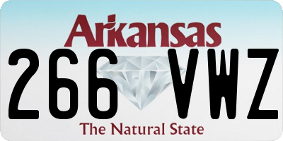 AR license plate 266VWZ