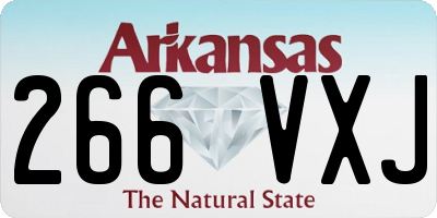 AR license plate 266VXJ
