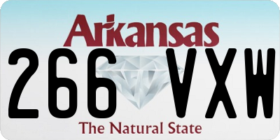 AR license plate 266VXW