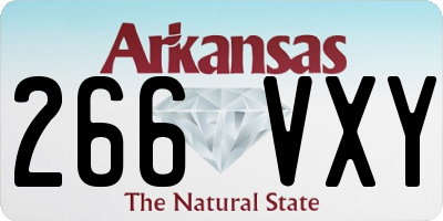 AR license plate 266VXY
