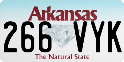 AR license plate 266VYK
