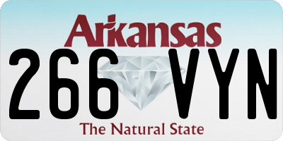 AR license plate 266VYN