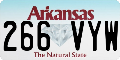 AR license plate 266VYW