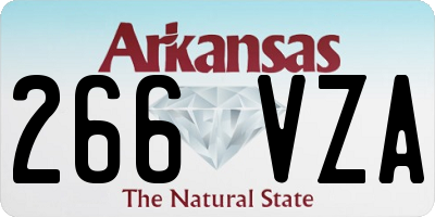 AR license plate 266VZA