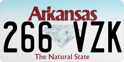 AR license plate 266VZK