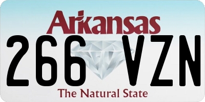 AR license plate 266VZN