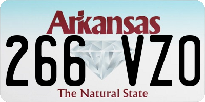 AR license plate 266VZO