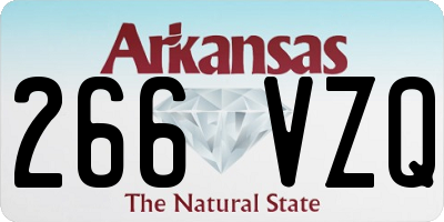 AR license plate 266VZQ