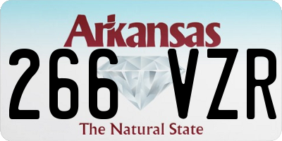 AR license plate 266VZR
