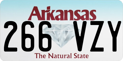 AR license plate 266VZY