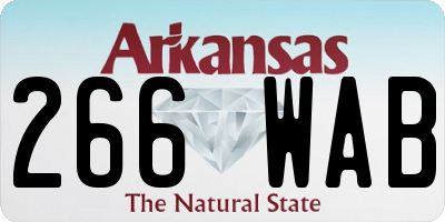 AR license plate 266WAB