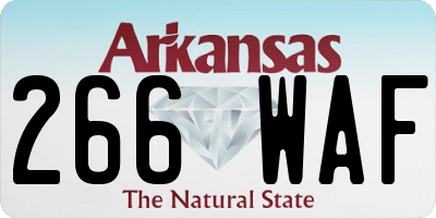 AR license plate 266WAF