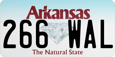 AR license plate 266WAL