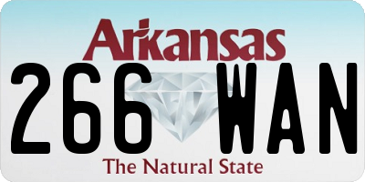 AR license plate 266WAN