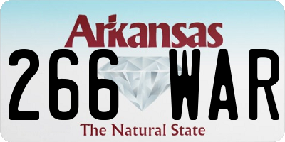 AR license plate 266WAR