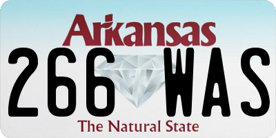 AR license plate 266WAS