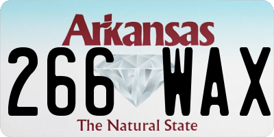 AR license plate 266WAX