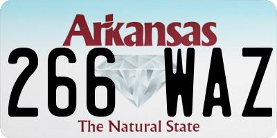 AR license plate 266WAZ