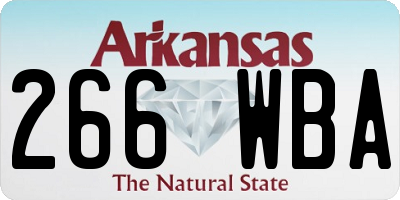 AR license plate 266WBA