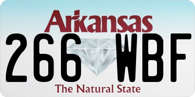 AR license plate 266WBF
