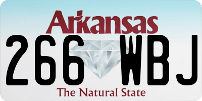AR license plate 266WBJ