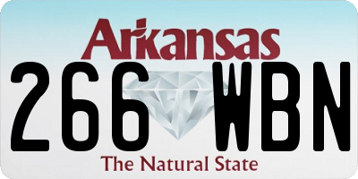 AR license plate 266WBN