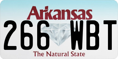 AR license plate 266WBT