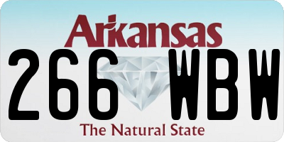 AR license plate 266WBW