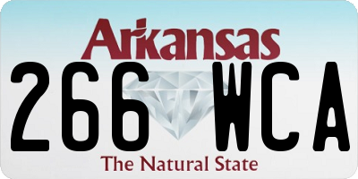 AR license plate 266WCA
