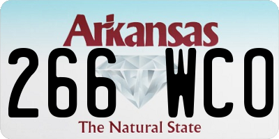 AR license plate 266WCO