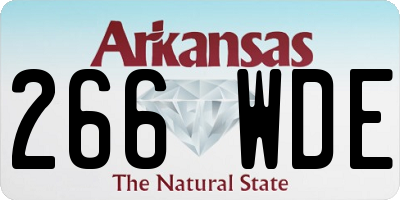 AR license plate 266WDE