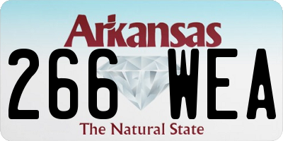 AR license plate 266WEA