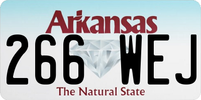 AR license plate 266WEJ