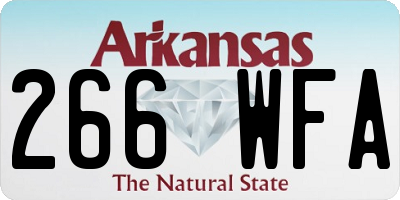 AR license plate 266WFA