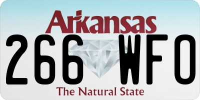 AR license plate 266WFO