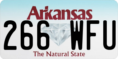 AR license plate 266WFU