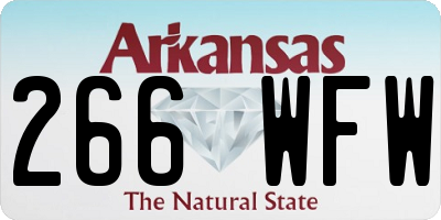 AR license plate 266WFW