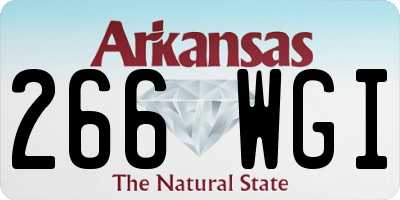 AR license plate 266WGI