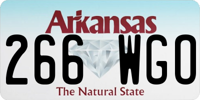 AR license plate 266WGO